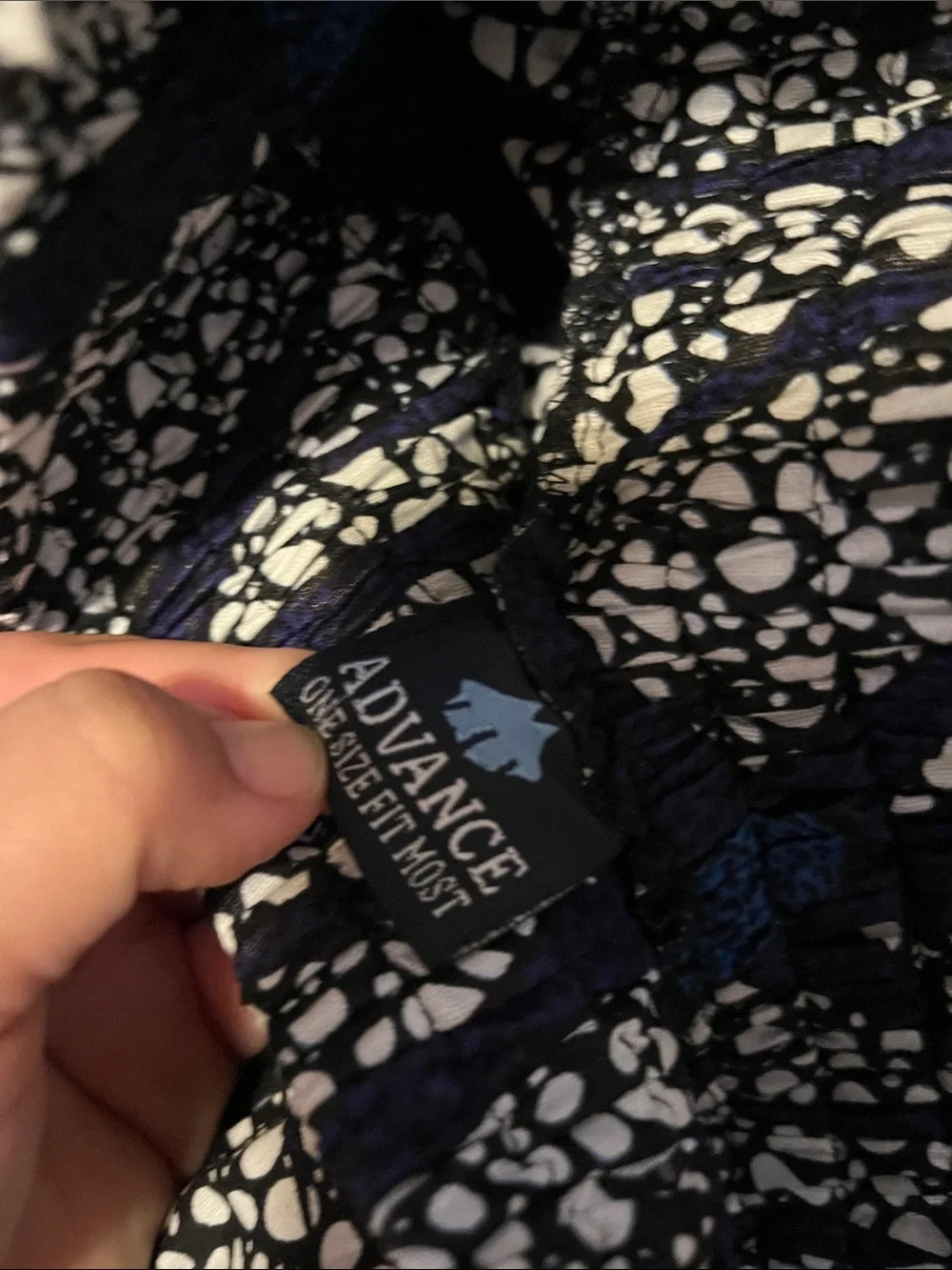Blue and White Printed Full Skirt